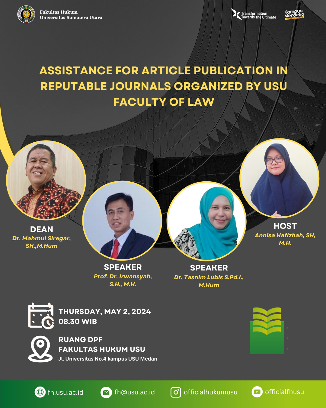 Assistance for Article Publication in Reputable Journals Organized by USU Faculty of Law